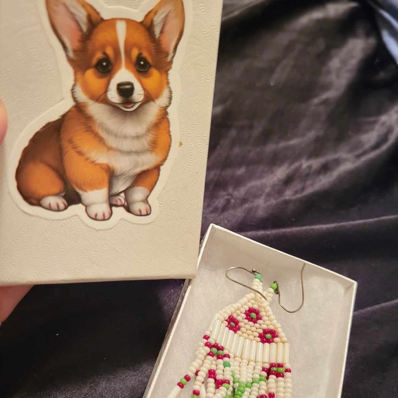 Beaded Dangle Sterling Silver Hook Earrings - Picture 2 of 2